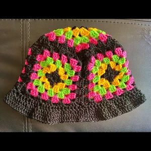 Moody Crochet Granny Square Bucket Hat